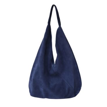Sac cabas en cuir souple bleu