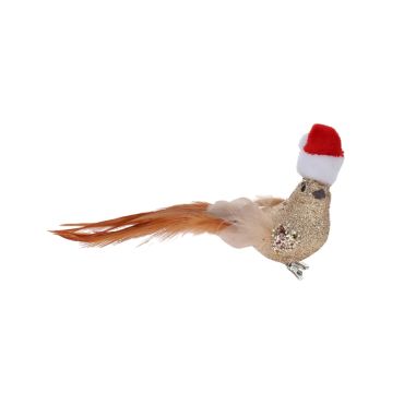 oiseau à clipser doré noël