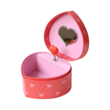 Boîte à bijoux musicale coeur rouge