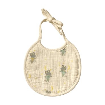 Bavoir col rond écru Petites Souris