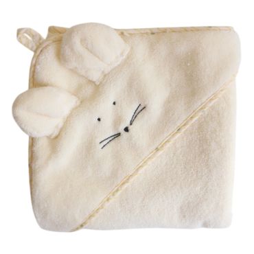 Cape de bain écru souris - Petites Souris