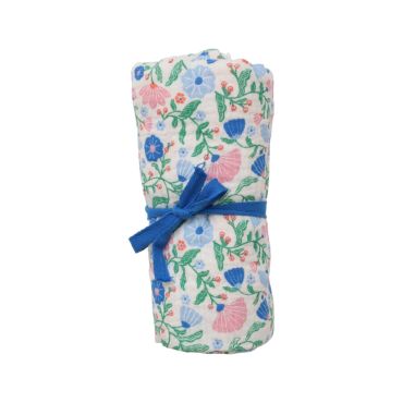 lange fleuri bleu et rose