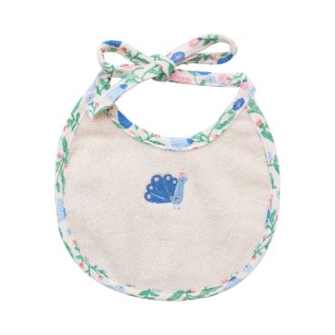 petit bavoir rond joli paon