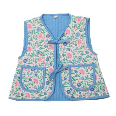 Gilet matelassé fleuri sans manches pour bébé
