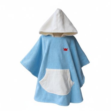 poncho bain enfant éponge bleu