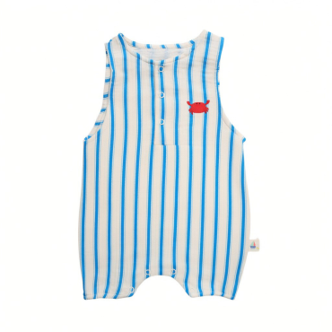 Barboteuse bébé rayures bleu blanc petit matelot