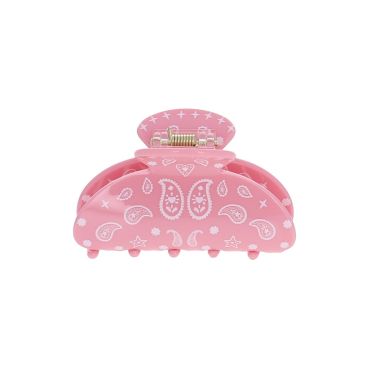 pince à cheveux crabe bandana rose
