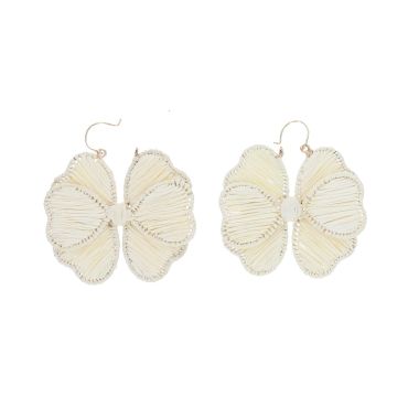 boucles d'oreilles raphia ecru