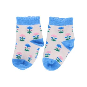 chaussettes bébé fleurs bleues
