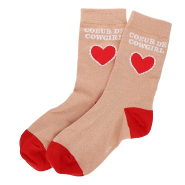 chaussettes femme coeur de cowgirl