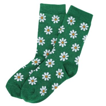 chaussettes femme à paillettes marguerites