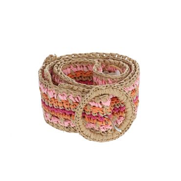 Ceinture en raphia colorée