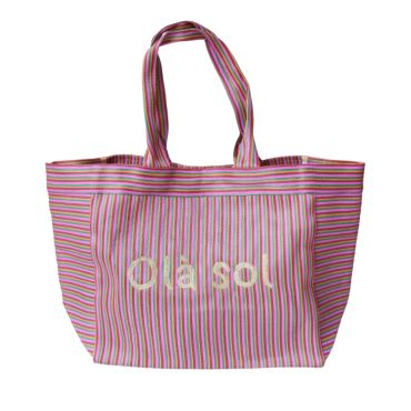 Sac cabas rayé multicolore "Ola Sol"