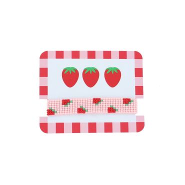 Bracelet en perles tissées fraises