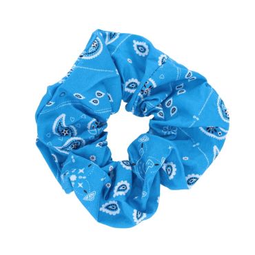 chouchou cheveux bandana bleu
