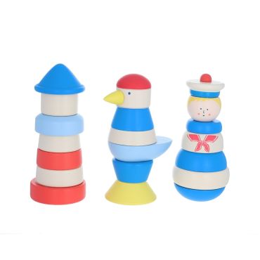 Set de personnages en bois à empiler