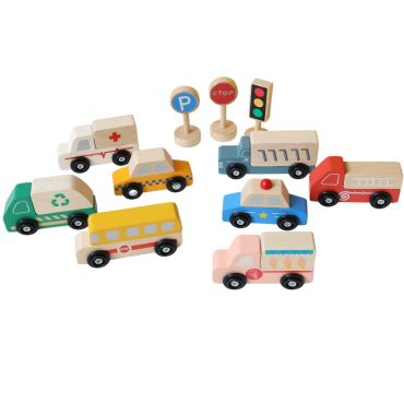 Coffret de voitures mini garage en bois