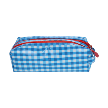 trousse vichy bleu école