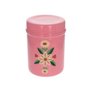 Grande boîte en métal rose et fleurs - Paraty