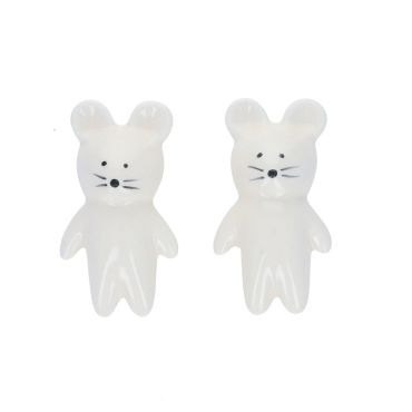 Lot de 2 boutons en céramique - Petites souris
