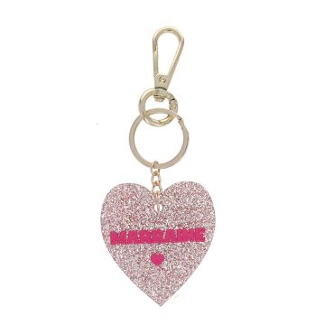 Porte-clés en résine coeur à paillettes marraine