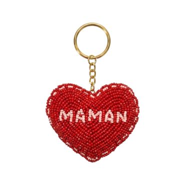 porte-clés maman coeur rouge