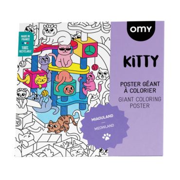 Poster géant à colorier Les chats