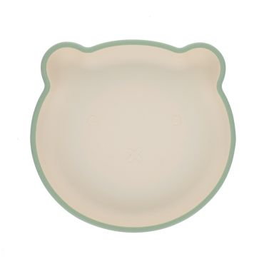 Assiette silicone bicolore verte