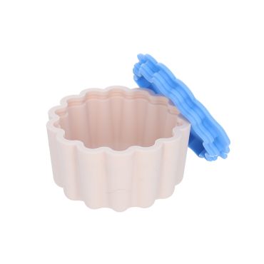 boîte à goûter silicone fleur bleu 