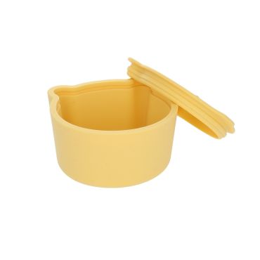 Boîte à goûter en silicone jaune