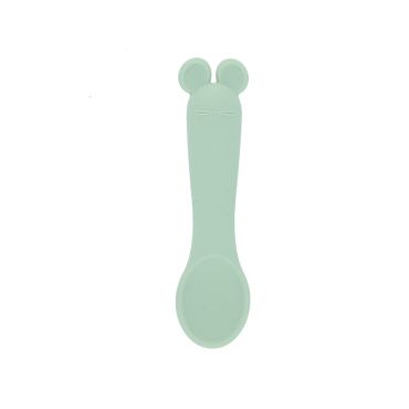 Cuillère bébé en silicone verte Petites Souris