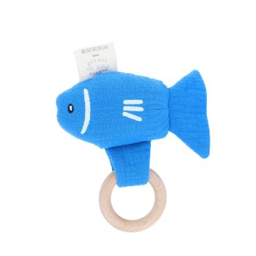 hochet bébé poisson bleu