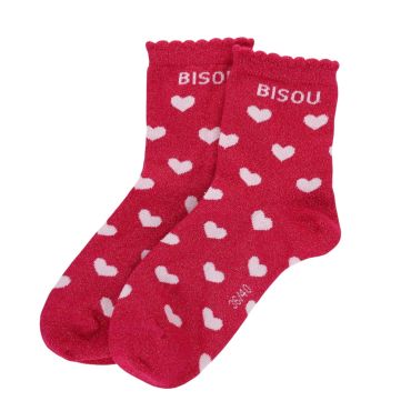 chaussettes femme paillettes coeurs bisou