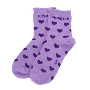 chaussettes à paillettes violettes bichettes