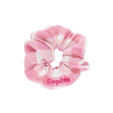 chouchou cheveux carreaux roses