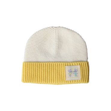 bonnet bébé en tricot jaune