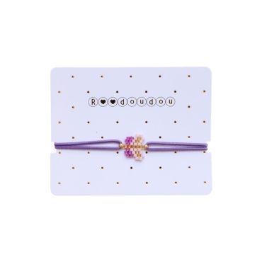 bracelet enfant perles tissees violet