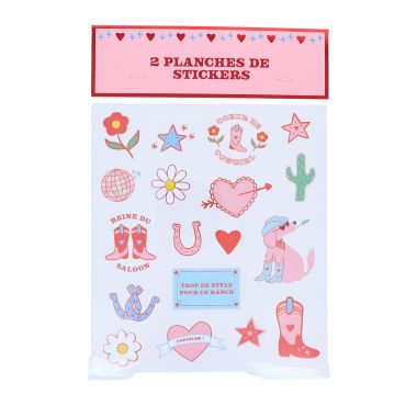 2 planches de stickers rodeo disco