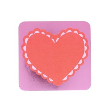 bloc-notes adhesif coeur rouge