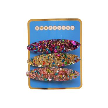 3 barrettes paillettes femme