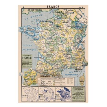 Affiche vintage carte de France