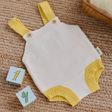 combinaison bébé tricot jaune