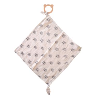 anneau de dentition avec lange coton ours