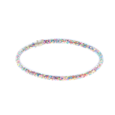 Bracelet plastiques paillettes multicolores