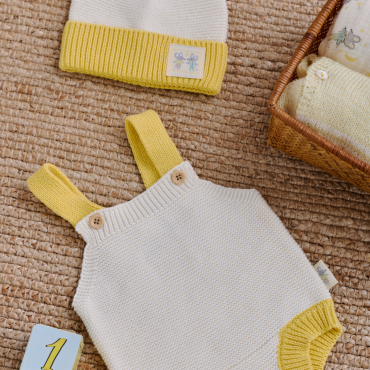 combinaison bébé tricot jaune