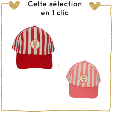 Duo mère-fille casquette rayée Trouville