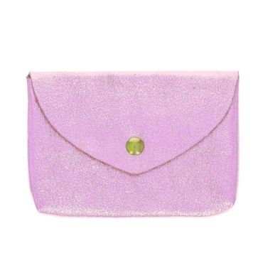 Grand porte monnaie enveloppe rose pailleté
