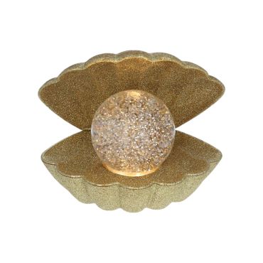 lampe coquillage à paillettes dorées