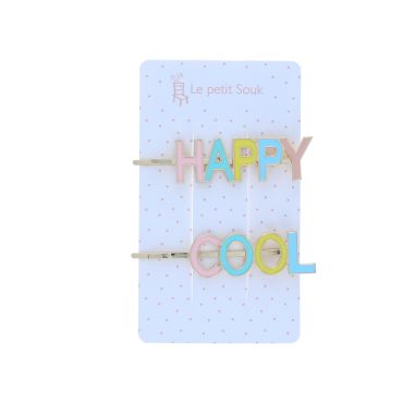 Lot de 2 barrettes "Happy cool"