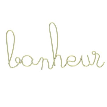 Mot métal doré bonheur